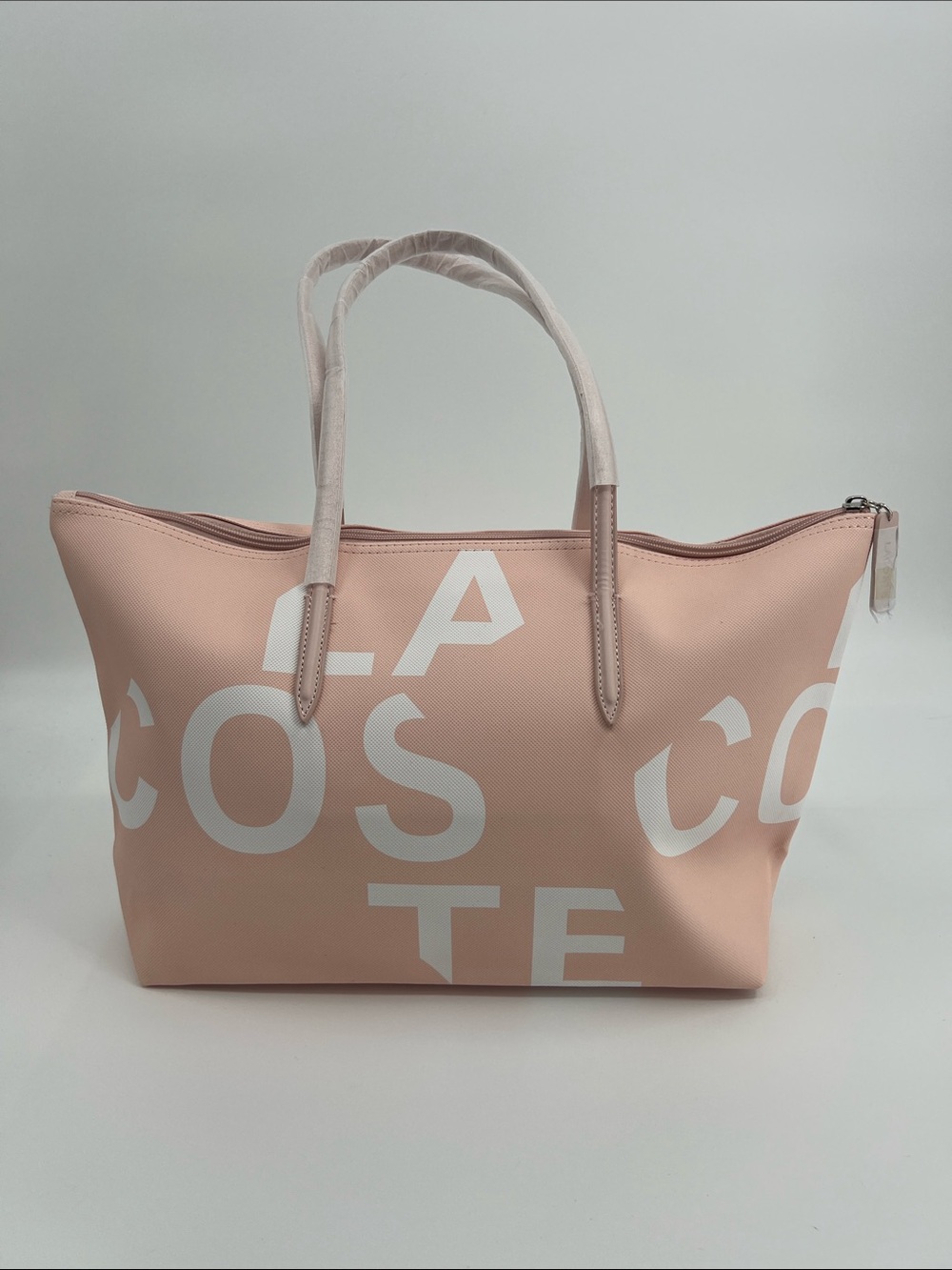Lacoste Pink & White Logo Graphic Tote - Picture 5 of 13